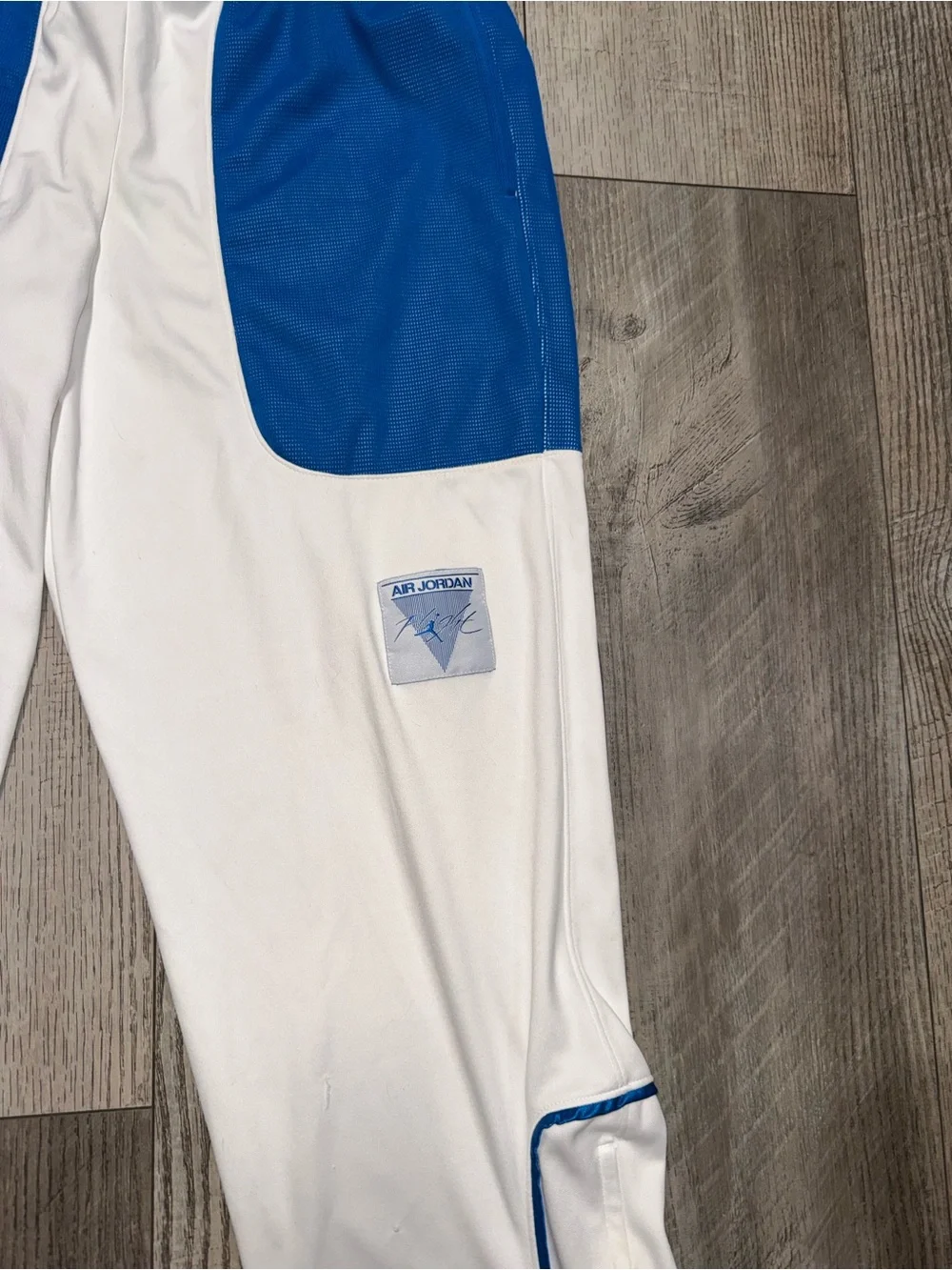 Vintage 90s Air Jordan white blue basketball pants joggers